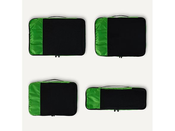 Amazon Essentials 4-Piece Packing Cubes Green