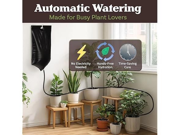 Drip Irrigation System with 2.77Gal Water Bag