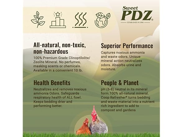 Sweet PDZ - Coop Refresher - Zeolite Odor Elimantor