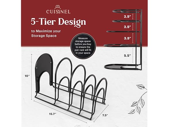 Cuisinel 15" Silicone-Coated Pan Organizer