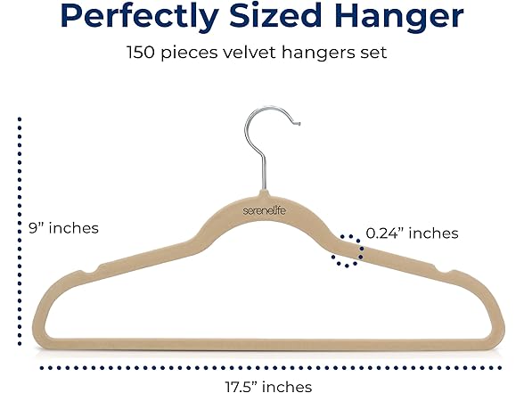 SereneLife 150 Pack Velvet Hangers