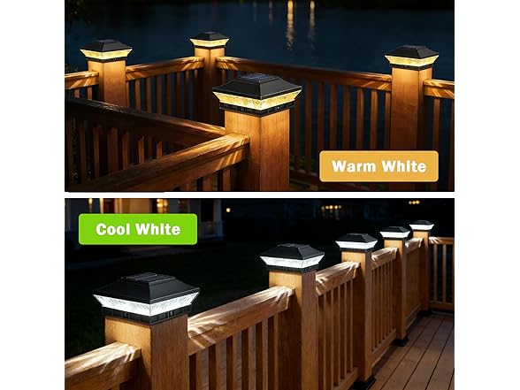 Brightever Solar Post Cap Lights Outdoor 8-Pack