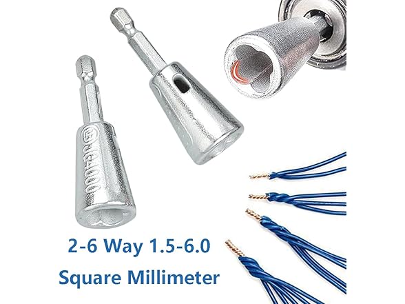 Wire Twister Tool 1/4 Hex 2Pcs Silver