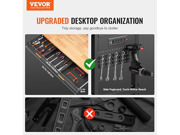 60-inch Adjustable Workbench, 1500 lbs Load