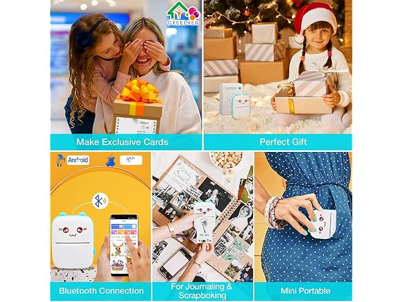 Cyeelves Cyeelves Mini Printer Portable, Pocket
