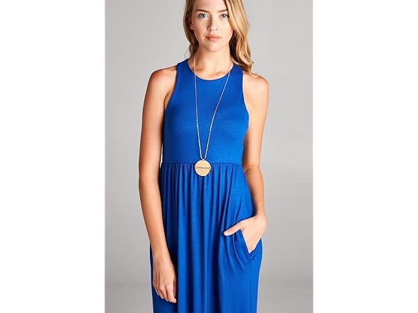 Sportoli Women (S) Maxi Dresses Solid Long -Navy