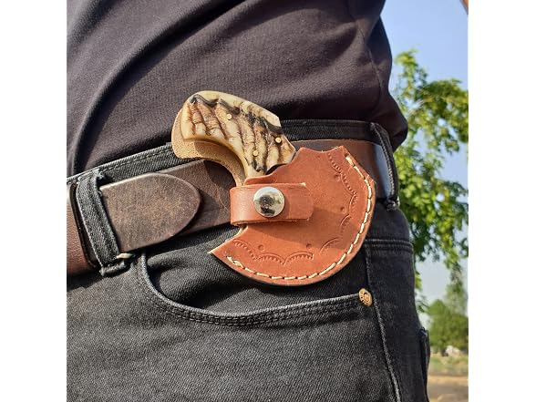 Drevni Steel GAR-121 Skinning Knife with Ram Handle