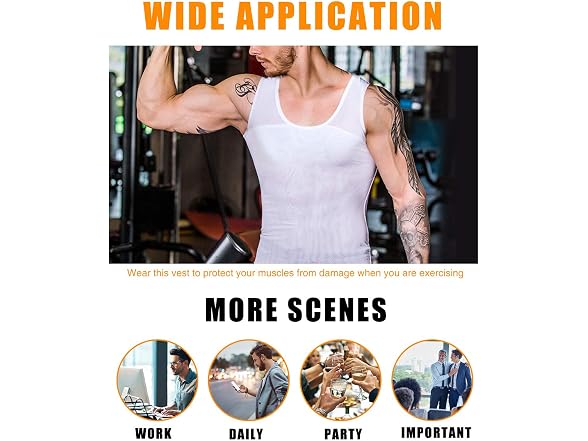 NonEcho Men (L) Body Shaper Tummy Control Vest Top