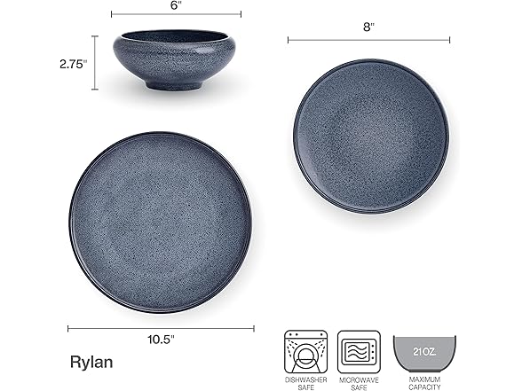 Mikasa Rylan 12 Piece Dinnerware Plate Bowl Set