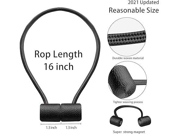 JoySusie 2 Pack Magnetic Curtain Tieback