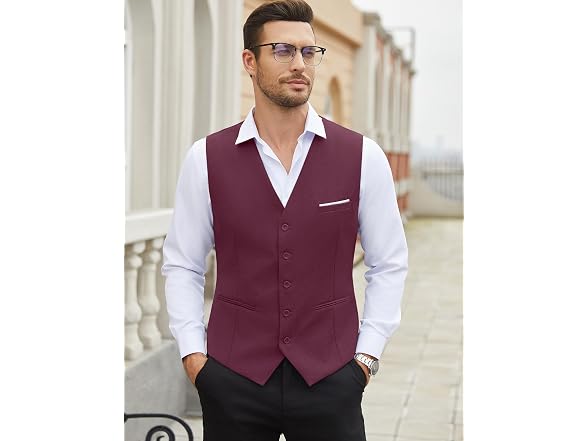 Coofandy Men (XL) Suit Vest Slim Business Vest