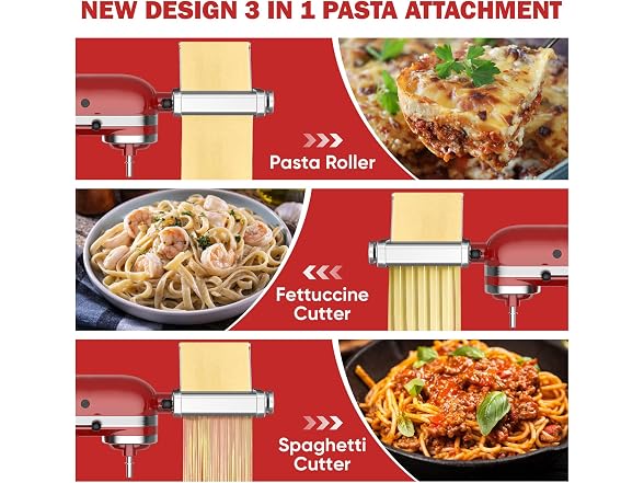 GVODE 3-in-1 Pasta Maker for KitchenAid