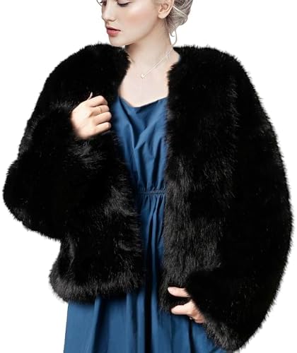 Womens Faux Fur Long Sleeve Winter Coat