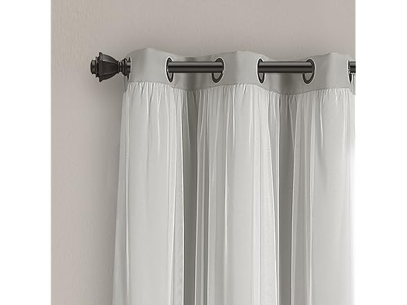 Lush Decor Sheer Grommet Curtains W/ Blackout