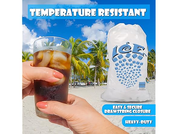 8 lb Ice Bags 500pk Drawstring
