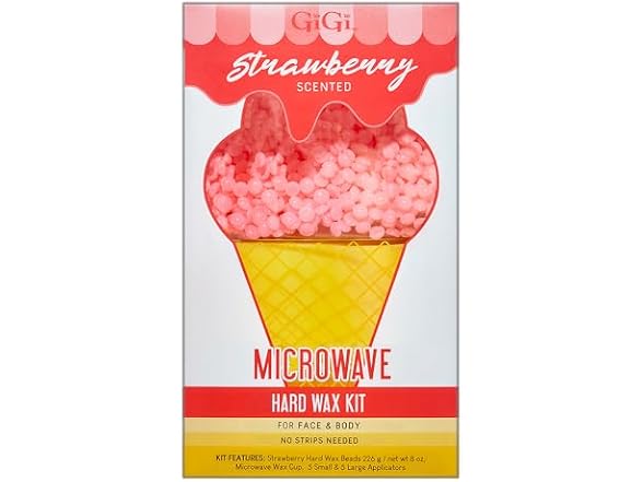GiGi Strawberry Microwave Hard Wax Kit 8 oz