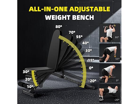 Towallmark Adjustable Weight Bench