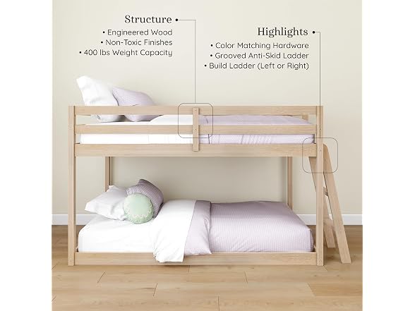 Grain & Grove Bear Twin Over Twin Bunk Bed