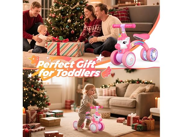 Kkdi Unicorn Baby Balance Bike Ride on Toy