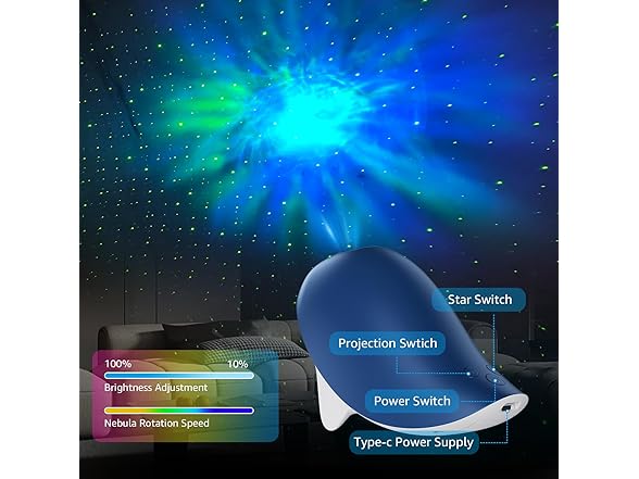 DEEHIX Star Projector Bedroom Bedside La,[