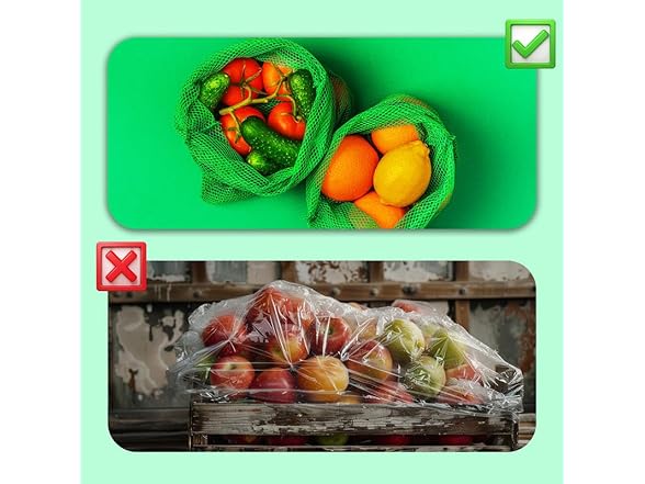 Rushly 100% Cotton Reusable Fridge Bags