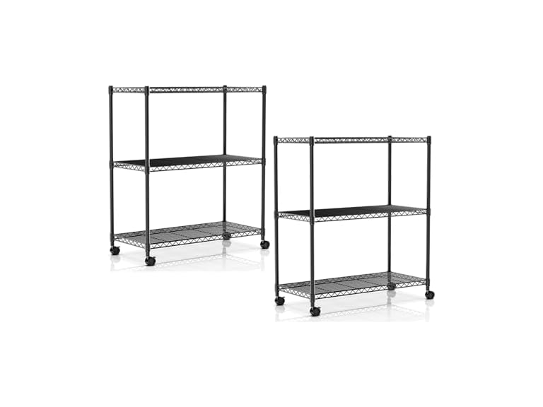 Simple Deluxe Heavy Duty 3-Tier Storage Shelves, 2PK