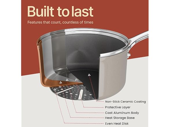 Bakken 12-Piece Ceramic Cookware Set Cream - Gallery 4