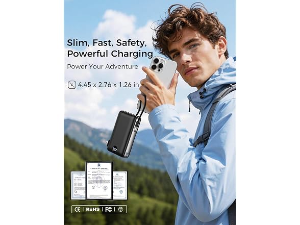 SUCROSEY 3 in 1 Wall Plug Power Bank