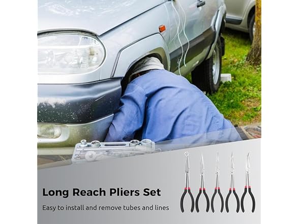 5-Piece Long Reach Needle Nose Pliers Set
