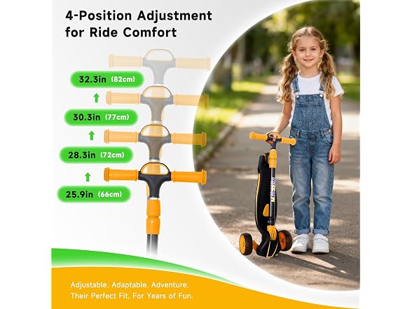 Nattork Orange Kids Scooter for Age 3-8