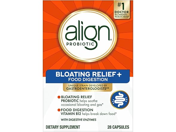 Align Probiotic Bloating Relief + Food Digestion