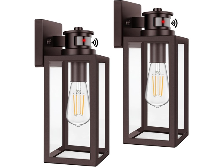 TOBUSA KN00001 2-Pack Brown Motion Sensor Wall Lights