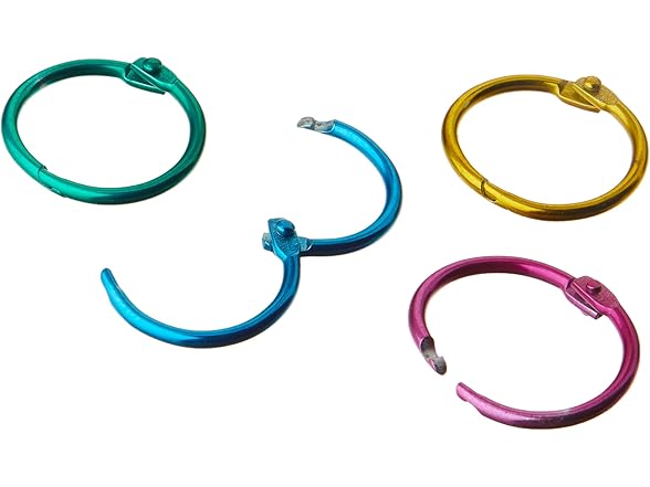 The Classics 1" Diameter 50 Count Book Rings in Assorted Bright Colors