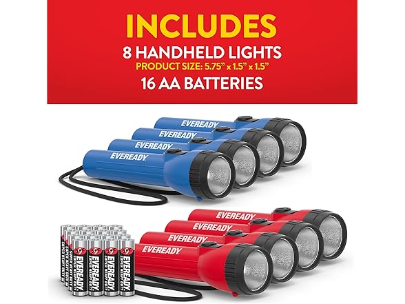EVEREADY LED Flashlights Batteries Included 8Pk