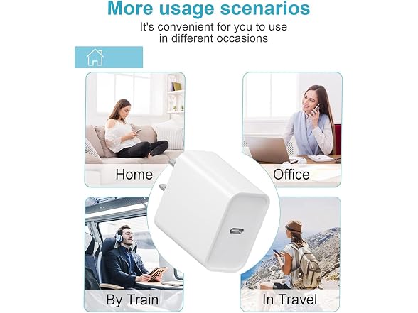4-Pack USB-C 20W Charger Block Wall Adapter
