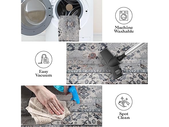 Superior 2'7"x6' Vintage Floral Border Rug