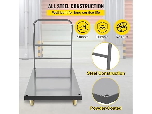 Flatbed Utility Cart, Supports up to 2000 lbs