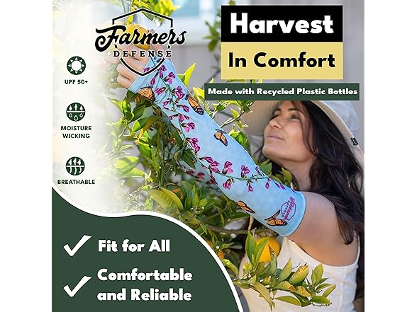 FARMER'S DEFENSE Gardening Arm Sleeves S/M 