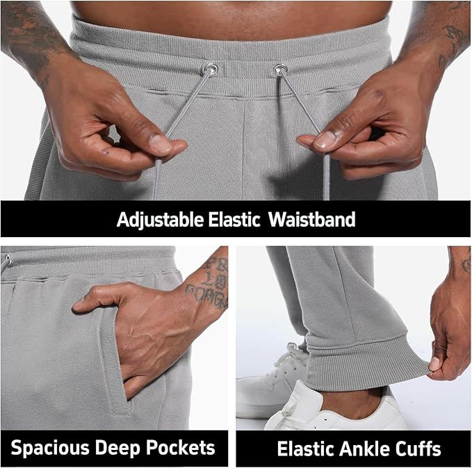 3PK Mens French Terry Joggers w/ Pockets - Gallery 5