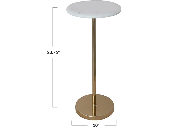Creative Co-Op Martini Table Marble/Gold