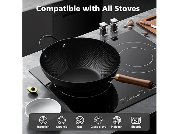 Todlabe Carbon Steel Nonstick Wok Pan