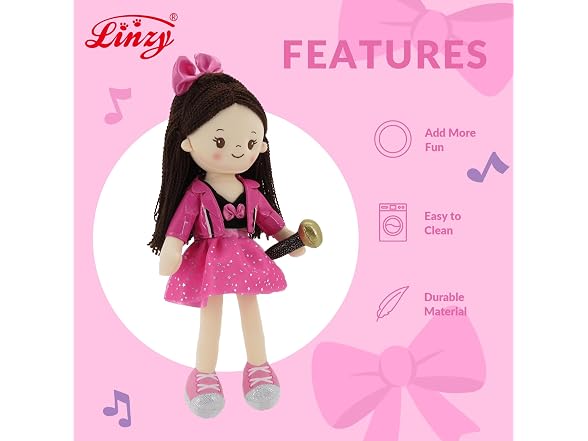 Linzy 15" Superstar Pinky Rag Doll