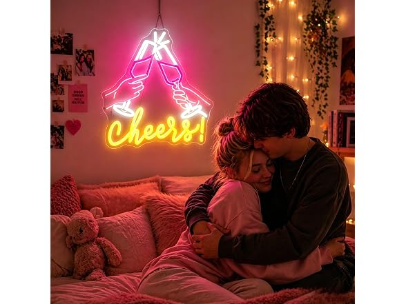 Whfobfe Cheers Neon Sign for Wall