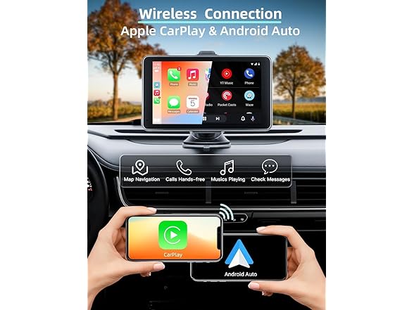 7" Portable CarPlay Screen w/ Bluetooth