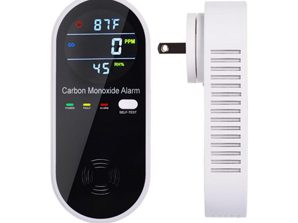 2 Pack 3-in-1 CO Detector w/Temp+Humidity