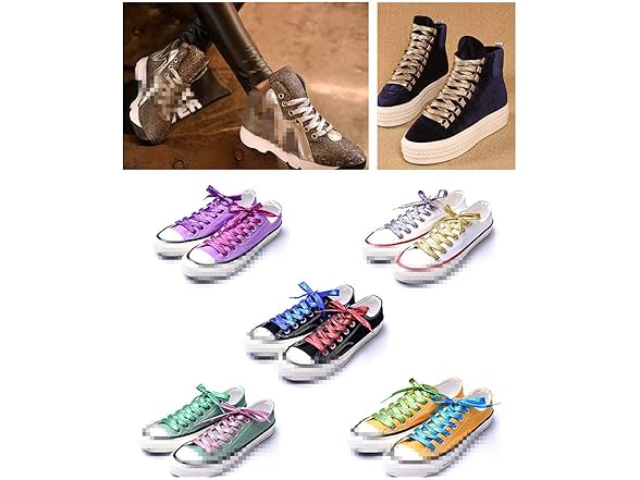 Ximkee 2 Pairs Shiny Gold Shoelaces