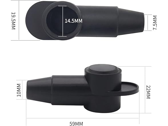 Silicone Ring Terminal Covers 8 Black