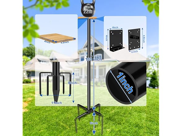 Ottsuls 109in Bird Feeder Pole Kit