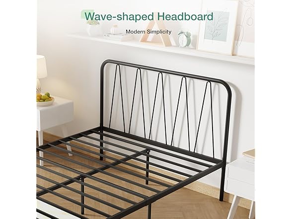 Novilla Queen Size Bed Frame with Modern Headboard