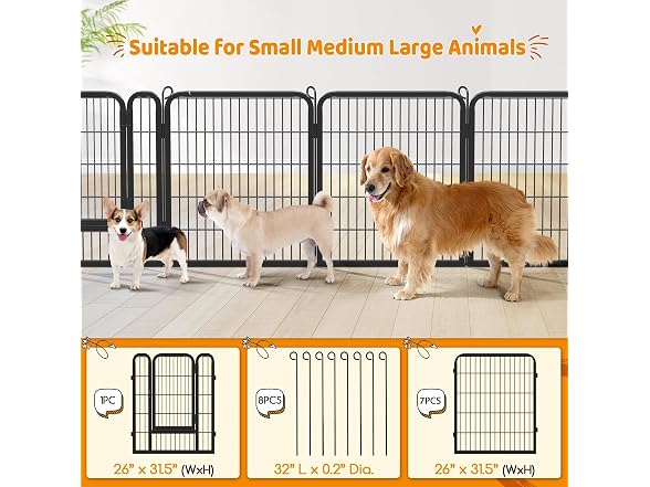 Yaheetech 8 Panels Dog Playpen 32"